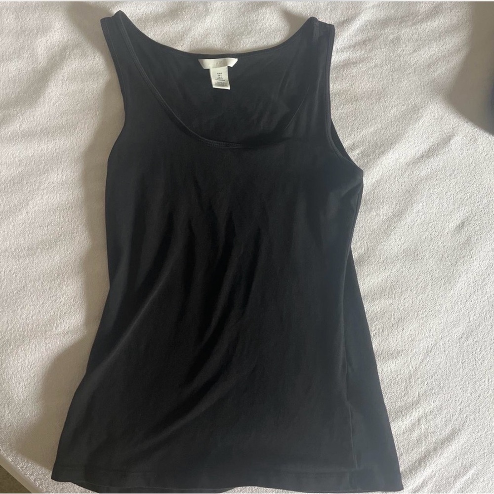 H&M Black Scoop Neck Tank Top Size Small